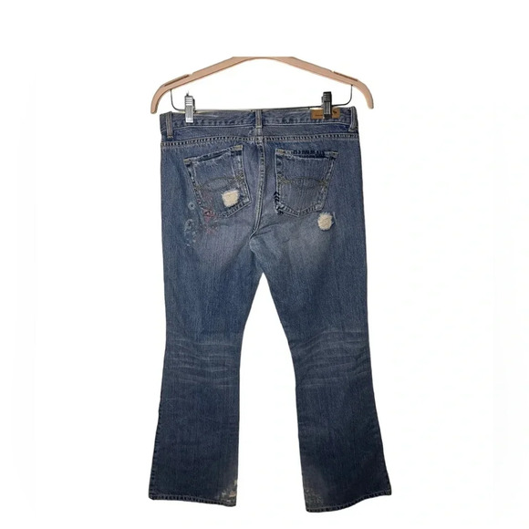 Vintage Abercrombie & Fitch Y2K Low Rise Flare Distressed Denim 8 - Picture 4 of 6